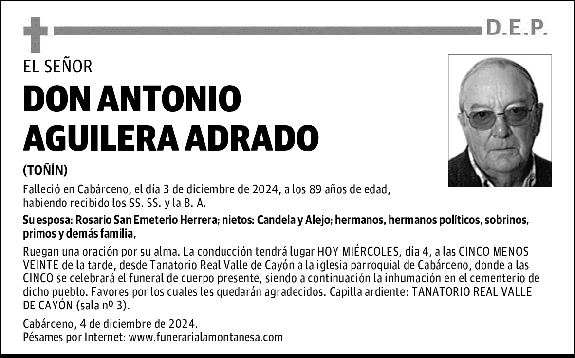 DON ANTONIO AGUILERA ADRADO