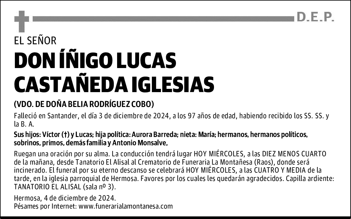 DON ÍÑIGO LUCAS CASTAÑEDA IGLESIAS