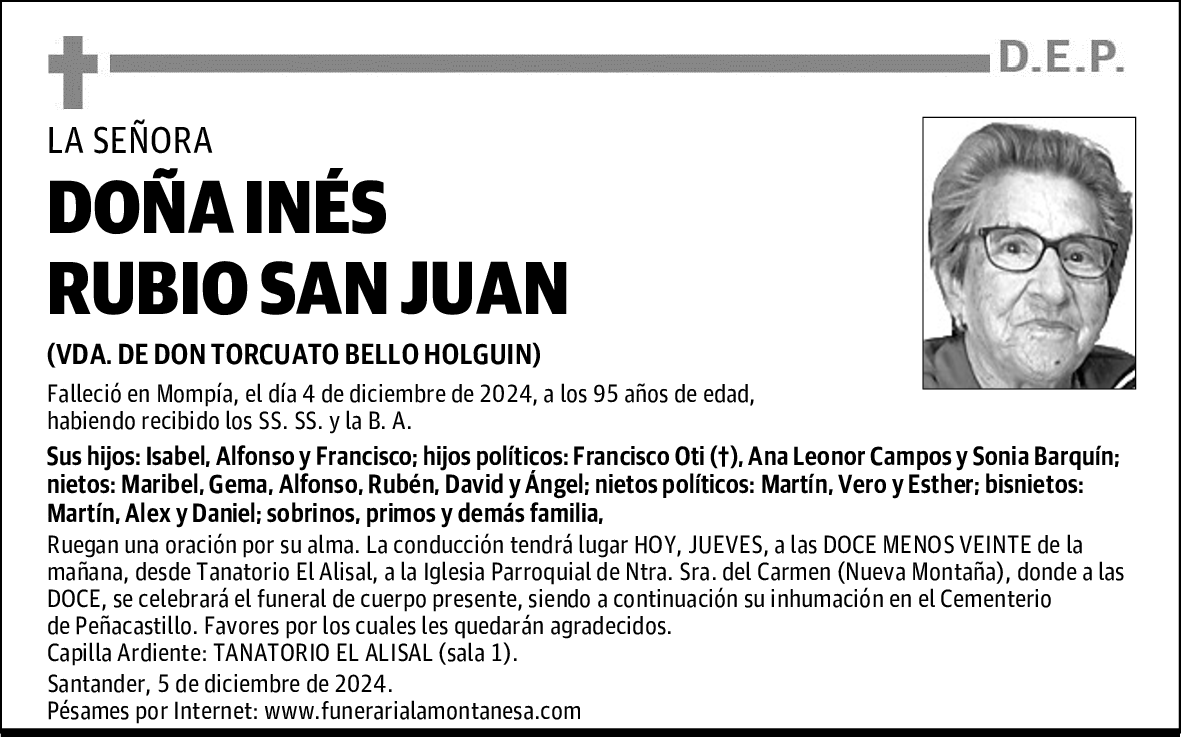 DOÑA INÉS RUBIO SAN JUAN