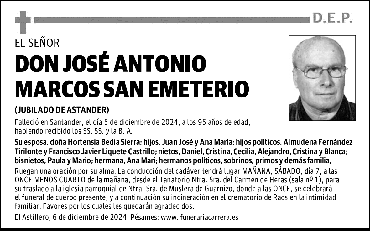 DON JOSÉ ANTONIO MARCOS SAN EMETERIO