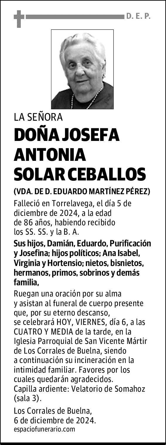 DOÑA JOSEFA ANTONIA SOLAR CEBALLOS