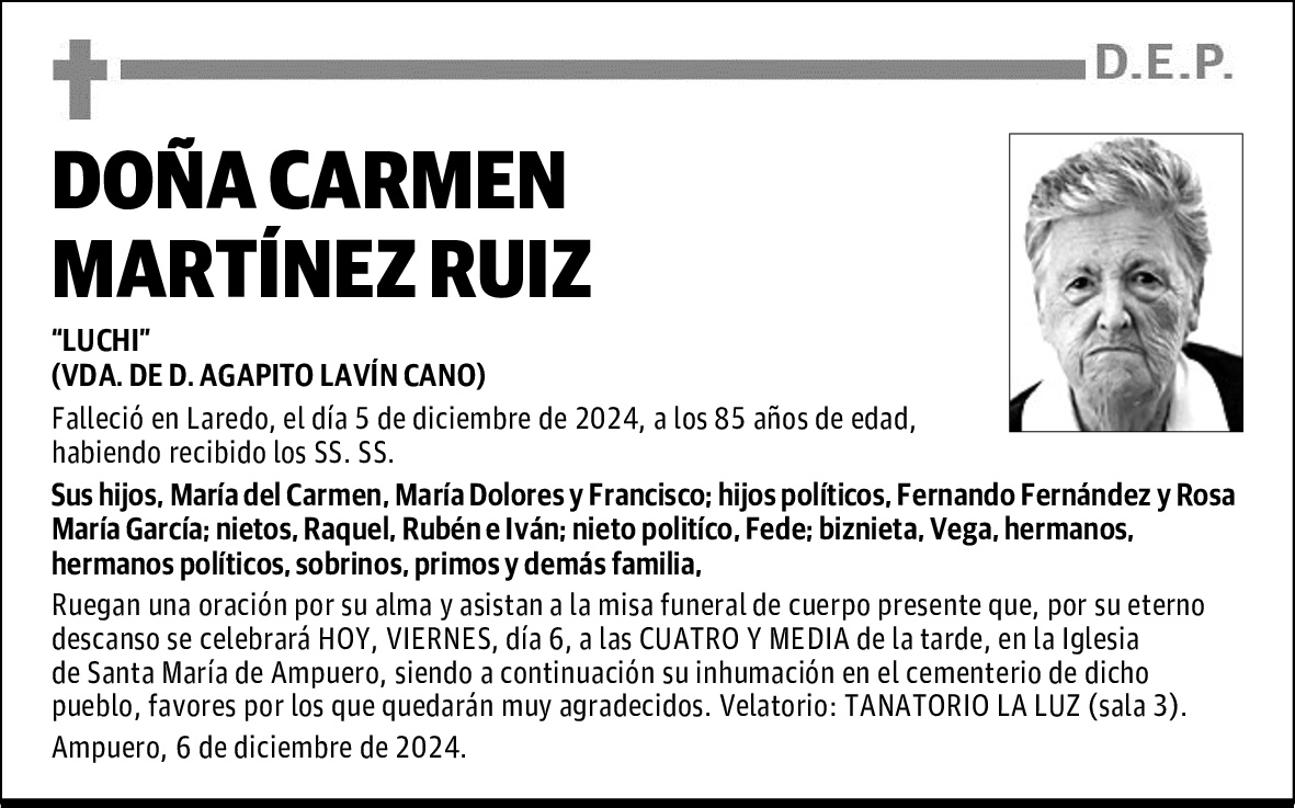 DOÑA CARMEN MARTÍNEZ RUIZ