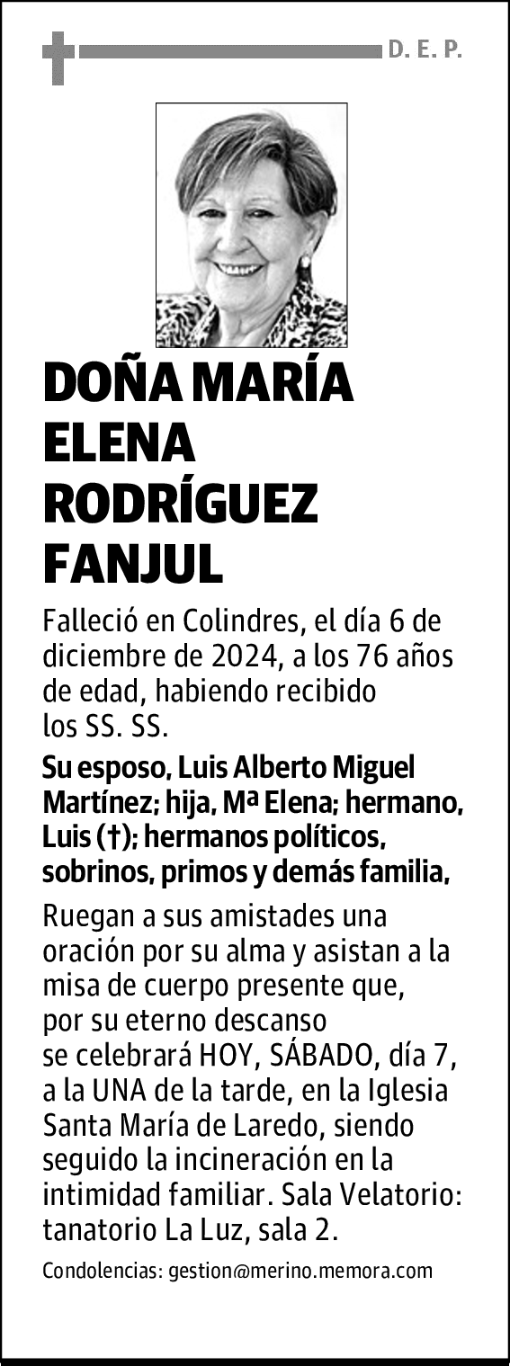 DOÑA MARÍA ELENA RODRÍGUEZ FANJUL