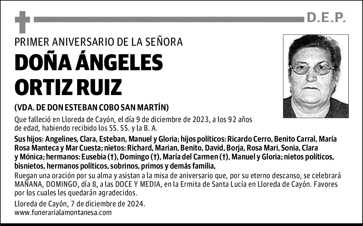 DOÑA ÁNGELES ORTÍZ RUIZ