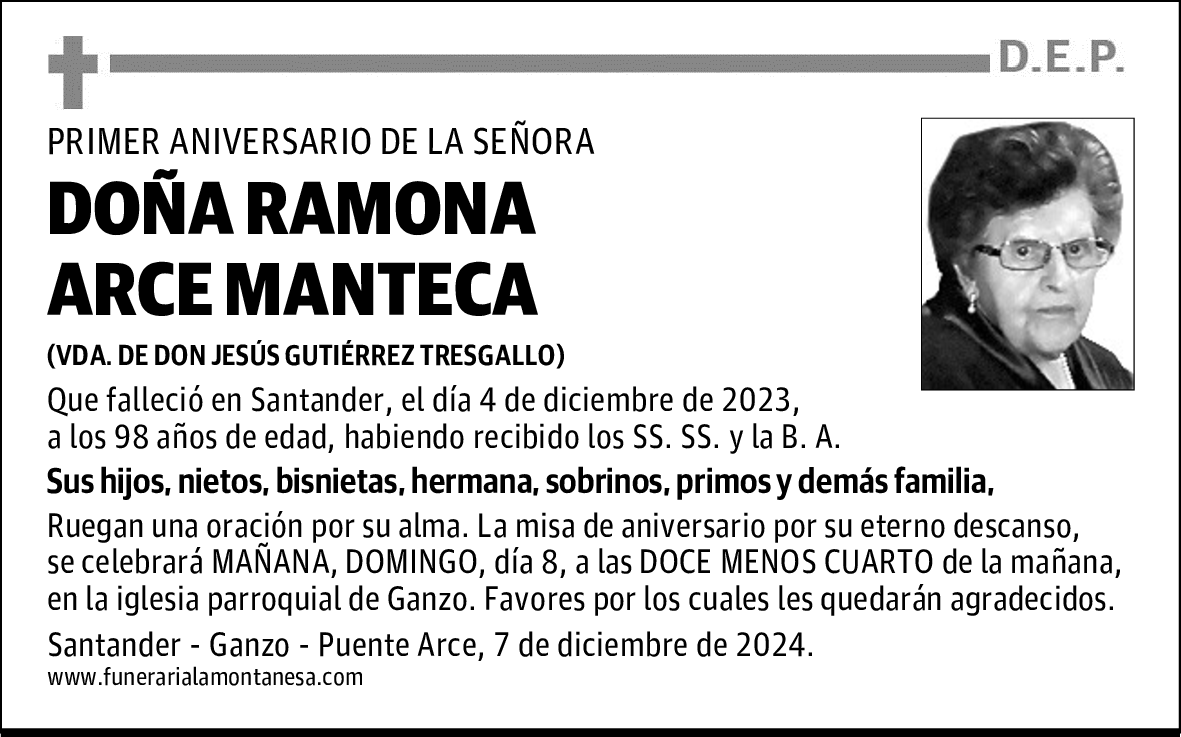 DOÑA RAMONA ARCE MANTECA