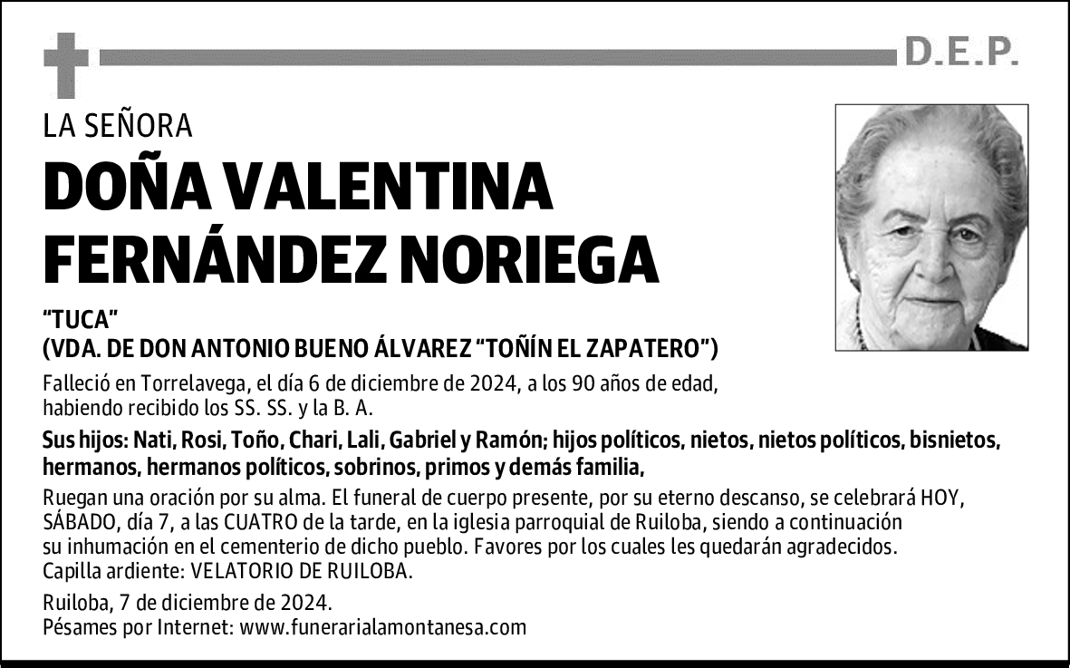 DOÑA VALENTINA FERNÁNDEZ NORIEGA