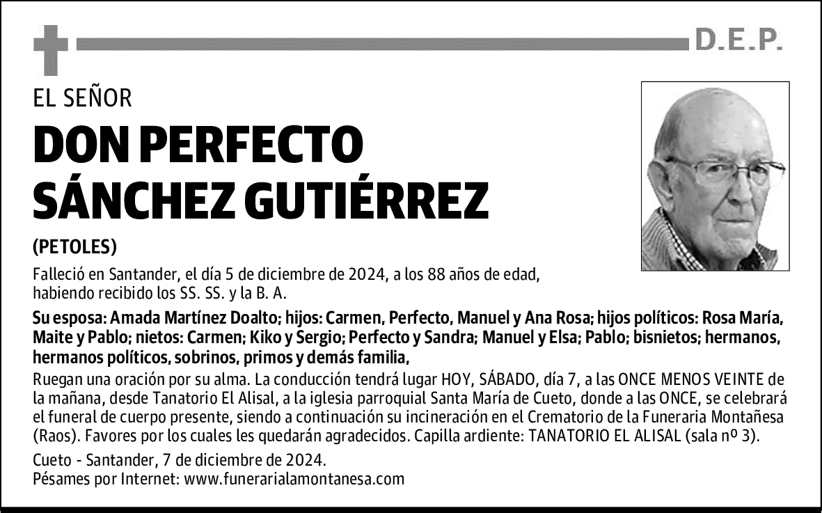 DON PERFECTO SÁNCHEZ GUTIÉRREZ