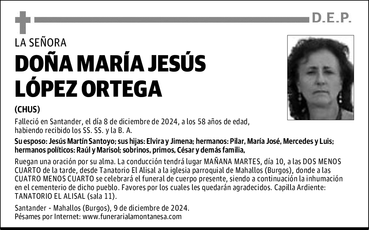 DOÑA MARÍA JESÚS LÓPEZ ORTEGA