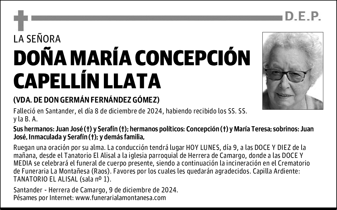 DOÑA MARÍA CONCEPCIÓN CAPELLÍN LLATA