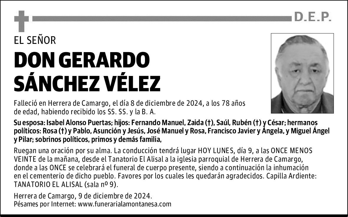 DON GERARDO SÁNCHEZ VÉLEZ