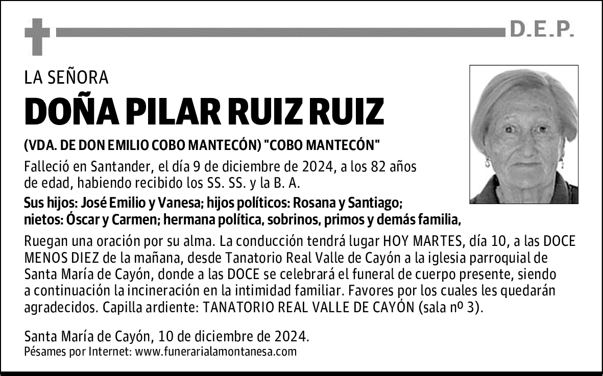 DOÑA PILAR RUIZ RUIZ