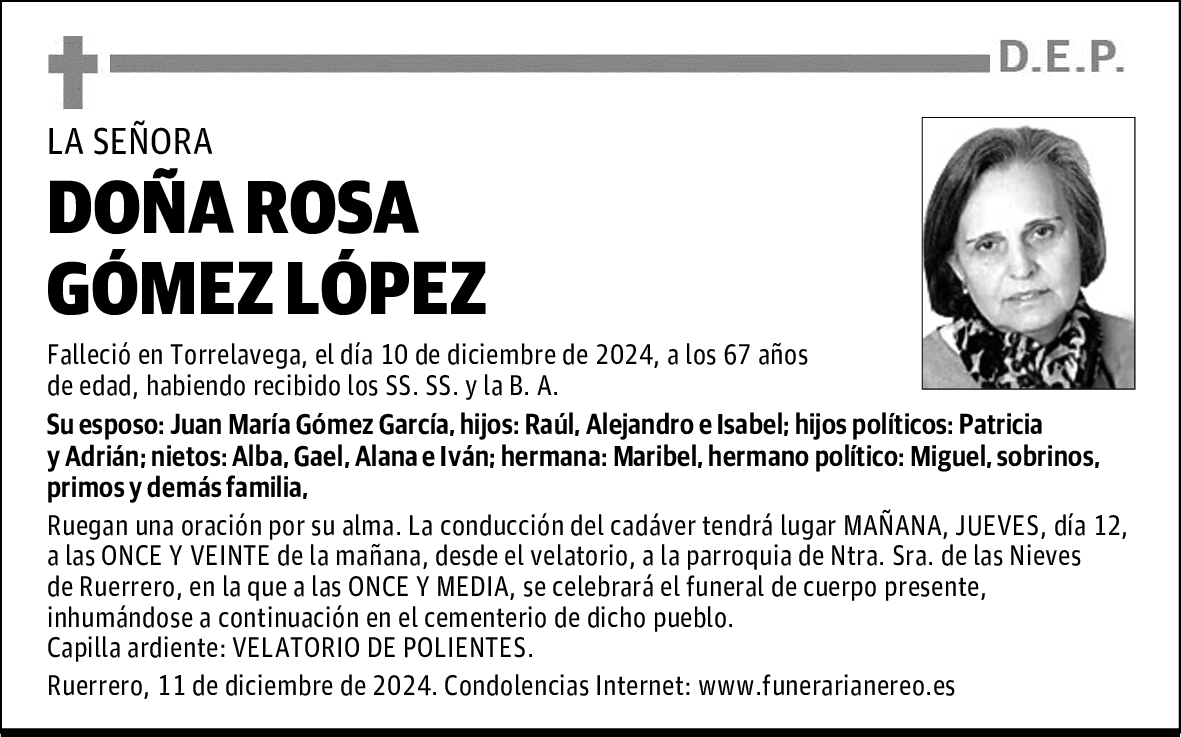 DOÑA ROSA GÓMEZ LÓPEZ