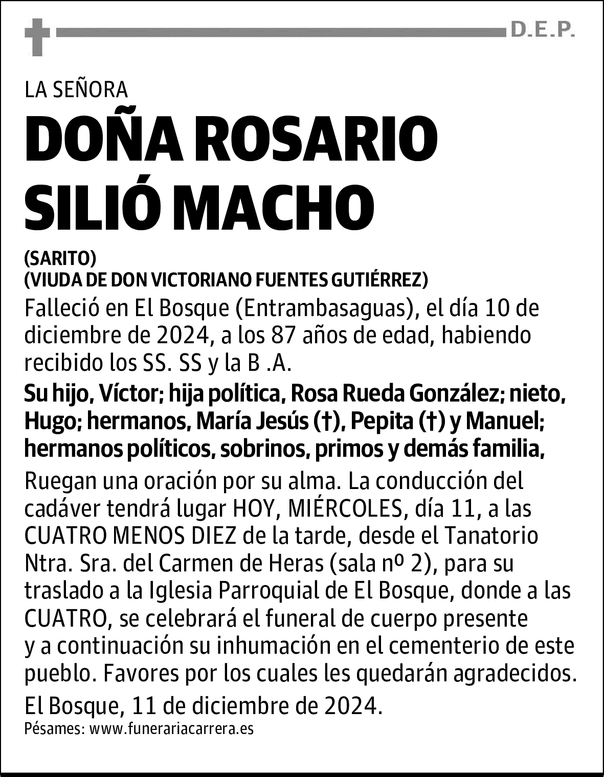 DOÑA ROSARIO SILIÓ MACHO