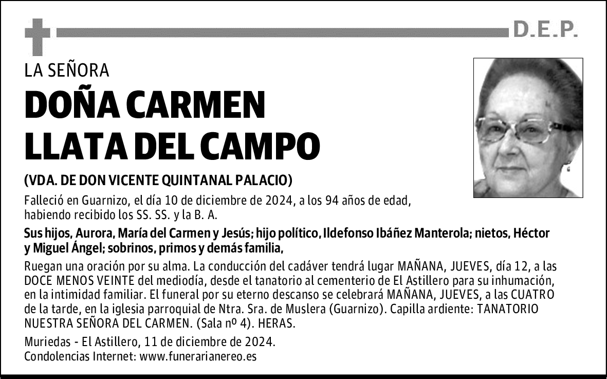 DOÑA CARMEN LLATA DEL CAMPO