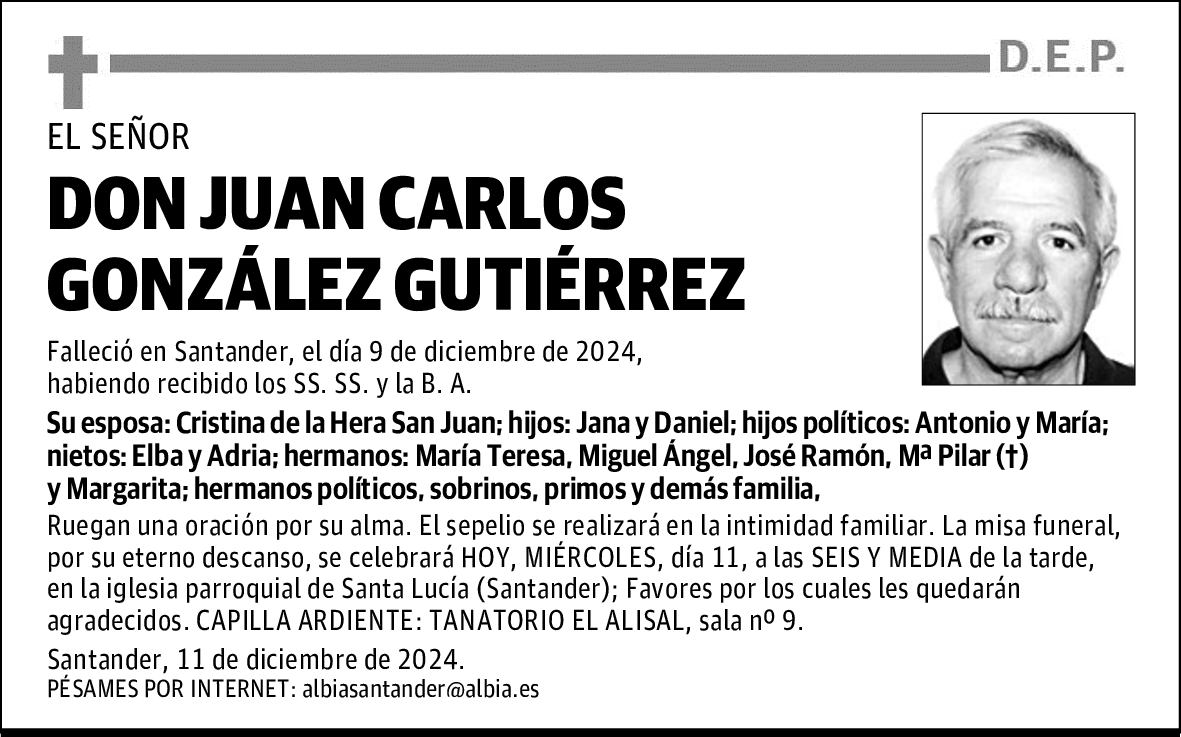 DON JUAN CARLOS GONZÁLEZ GUTIÉRREZ