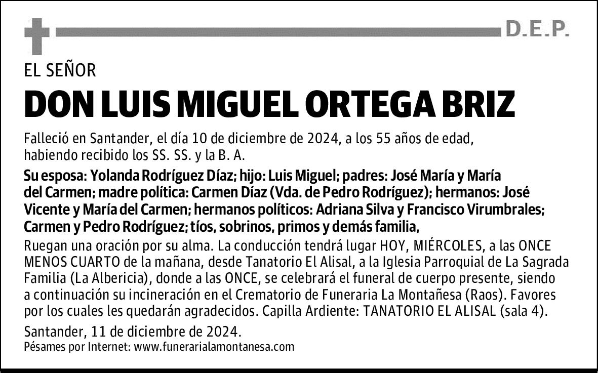 DON LUIS MIGUEL ORTEGA BRIZ