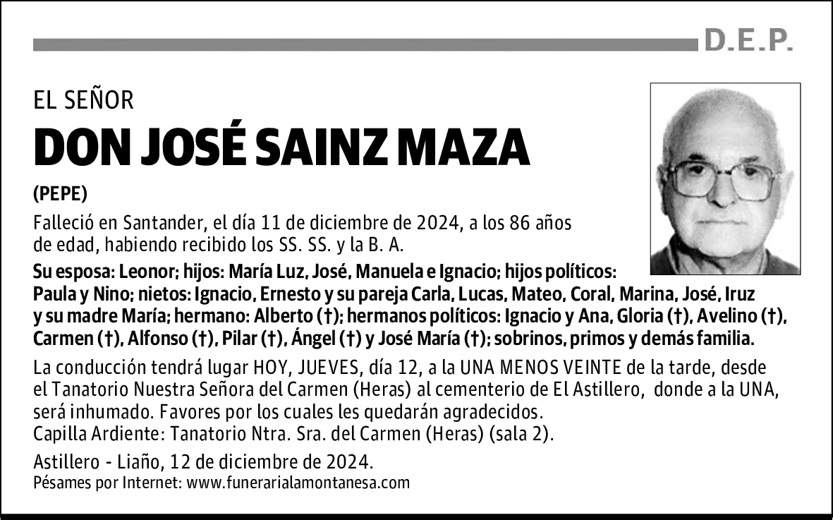 DON JOSÉ SAINZ MAZA