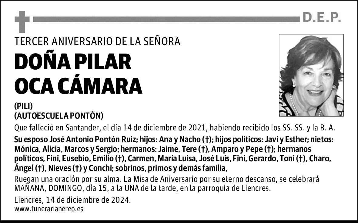 DOÑA PILAR OCA CÁMARA