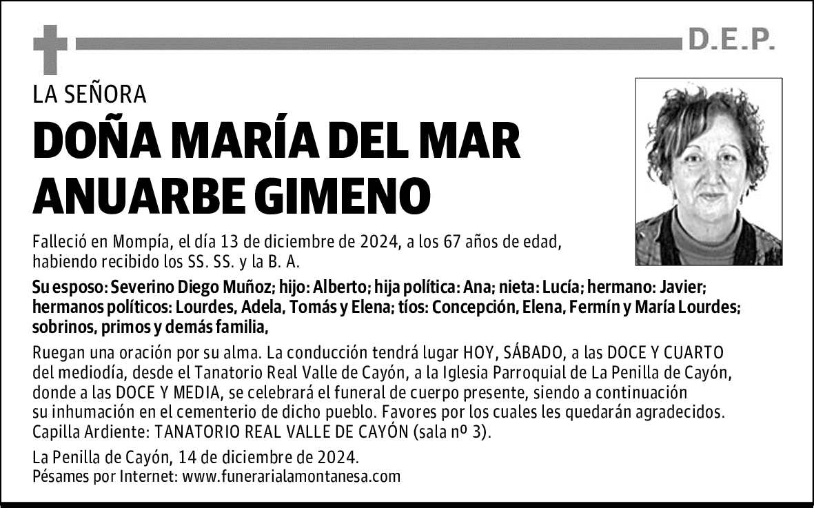 DOÑA MARÍA DEL MAR ANUARBE GIMENO