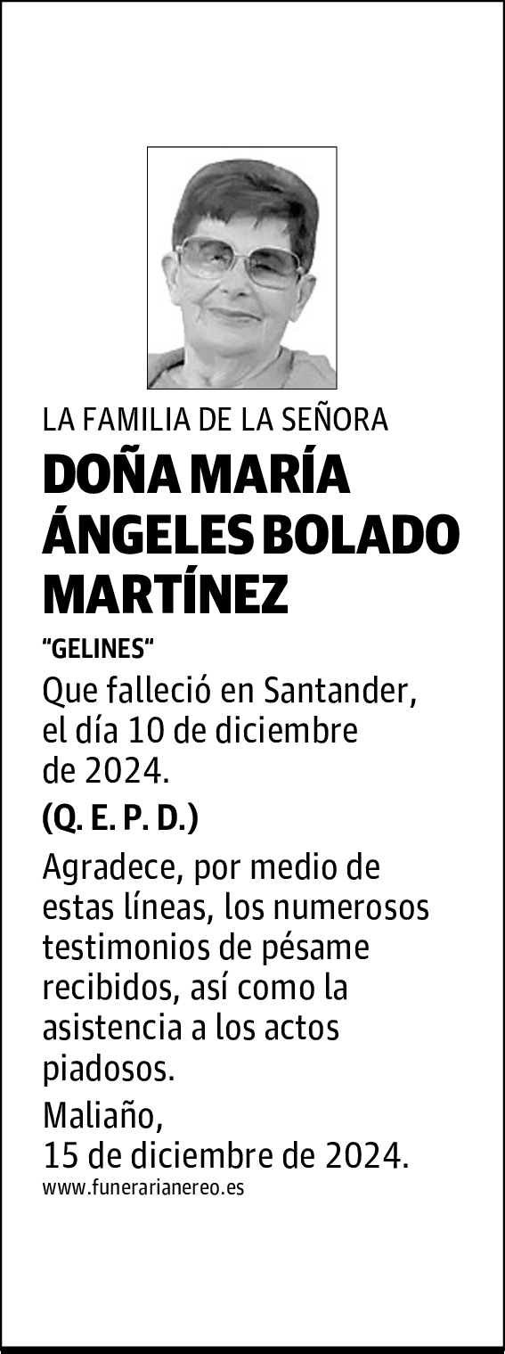 DOÑA MARÍA ÁNGELES BOLADO MARTÍNEZ