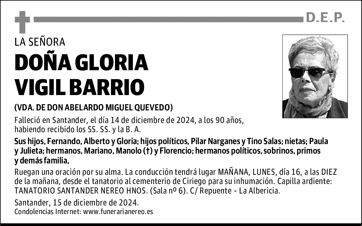 DOÑA GLORIA VIGIL BARRIO