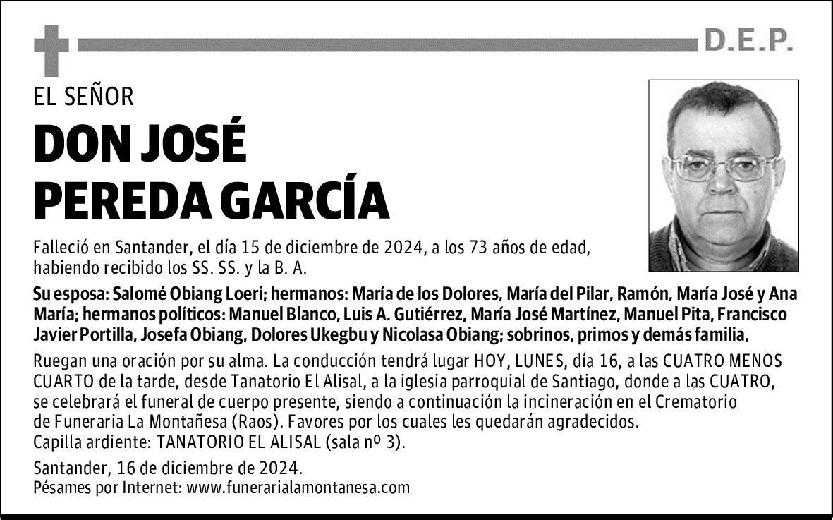 DON JOSÉ PEREDA GARCÍA