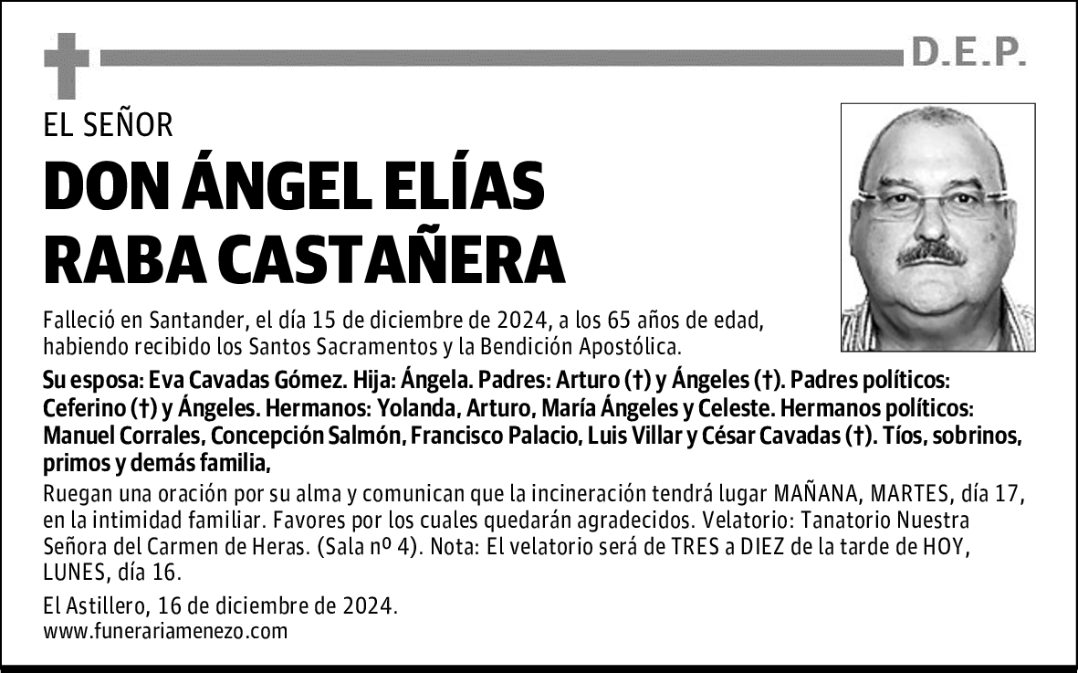 DON ÁNGEL ELÍAS RABA CASTAÑERA