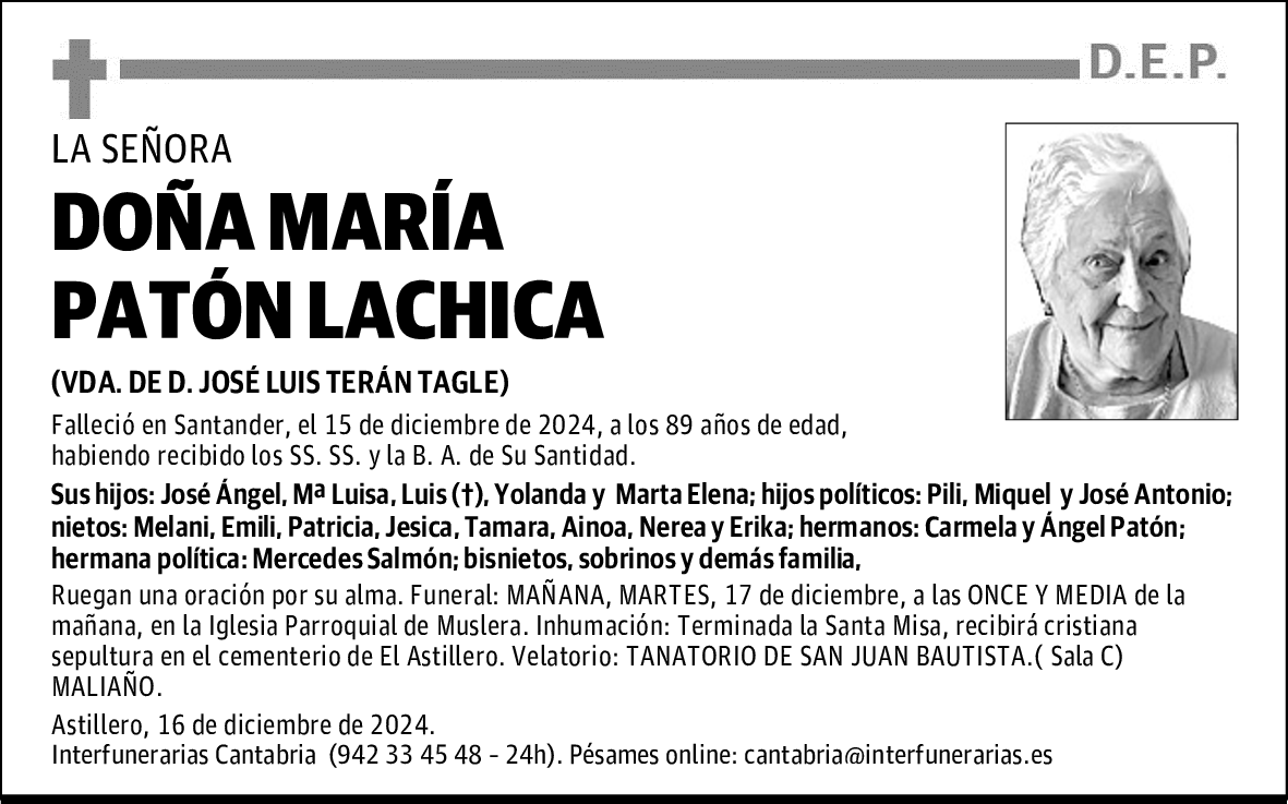 DOÑA MARÍA PATÓN LACHICA