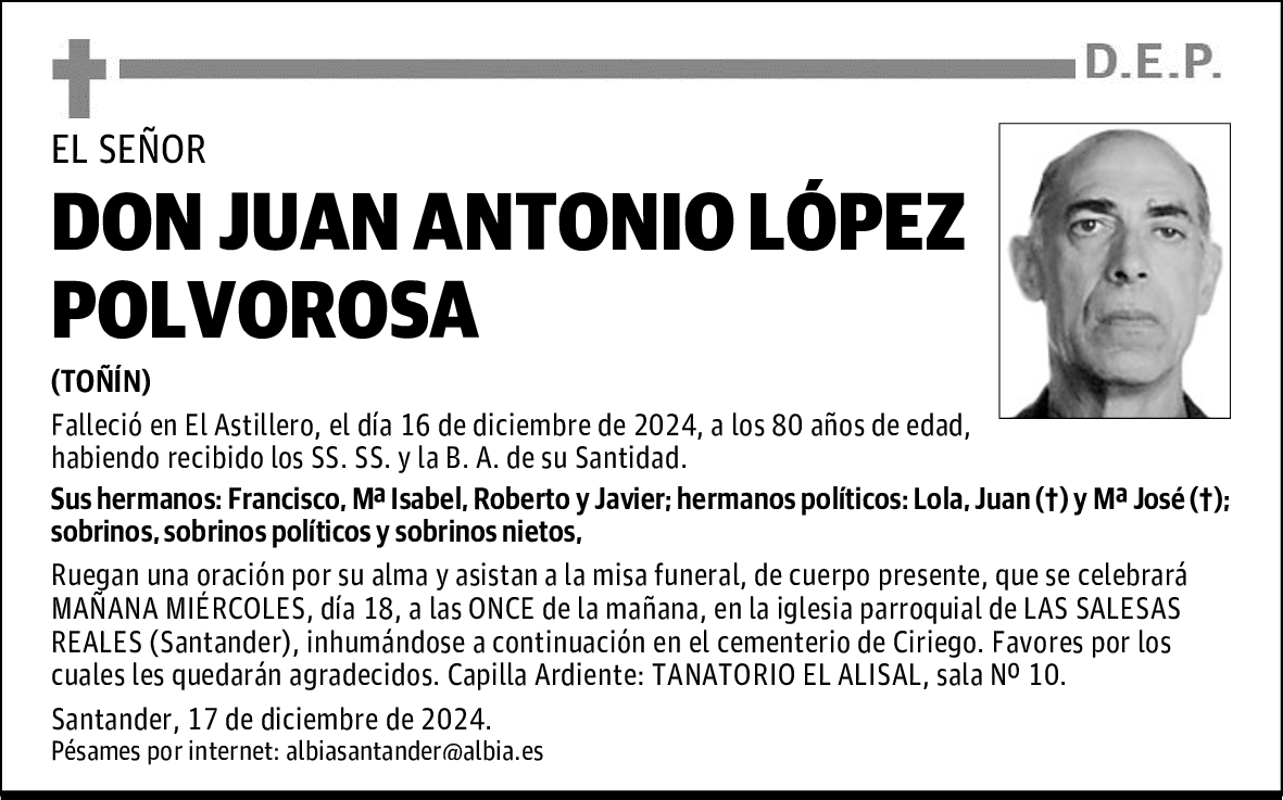 DON JUAN ANTONIO LÓPEZ POLVOROSA