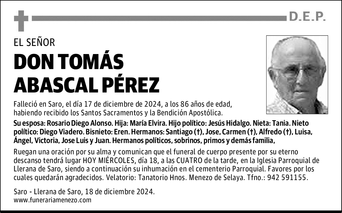 DON TOMÁS ABASCAL PÉREZ