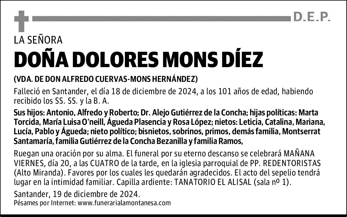 DOÑA DOLORES MONS DÍEZ