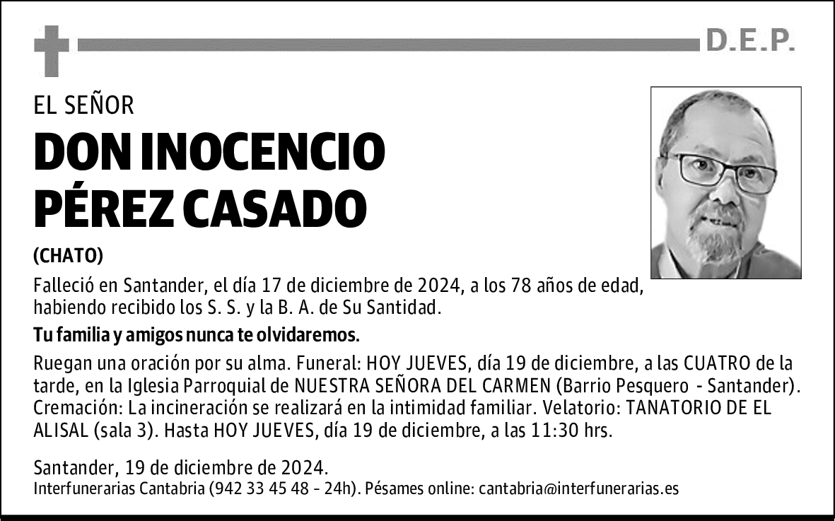 DON INOCENCIO PÉREZ CASADO