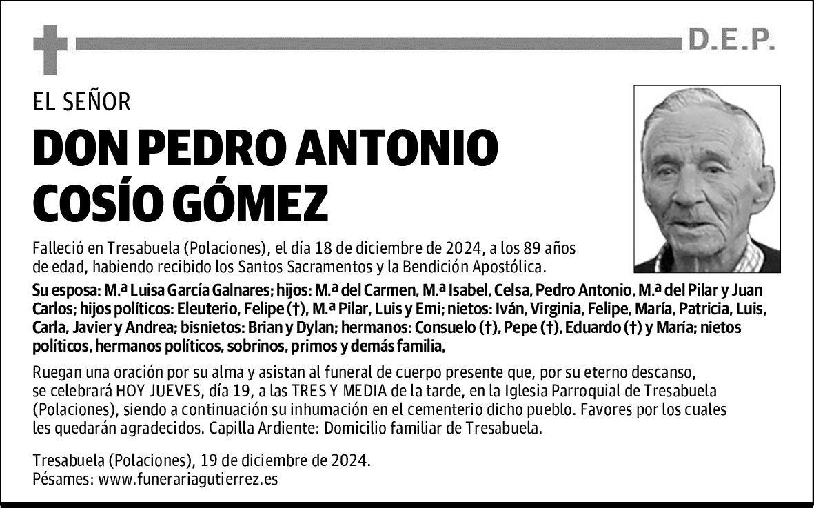 DON PEDRO ANTONIO COSÍO GÓMEZ