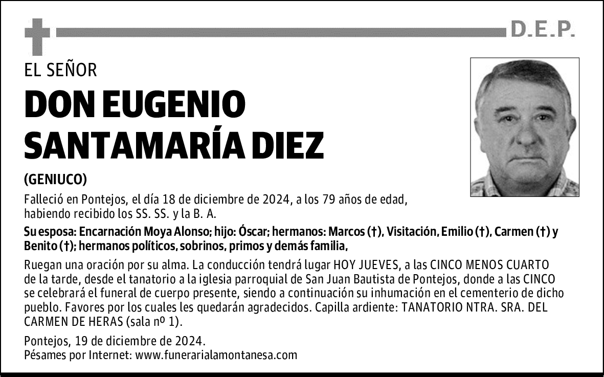 DON EUGENIO SANTAMARÍA DIEZ