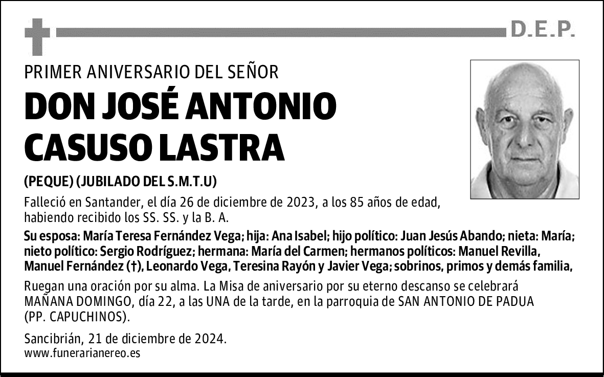 DON JOSÉ ANTONIO CASUSO LASTRA