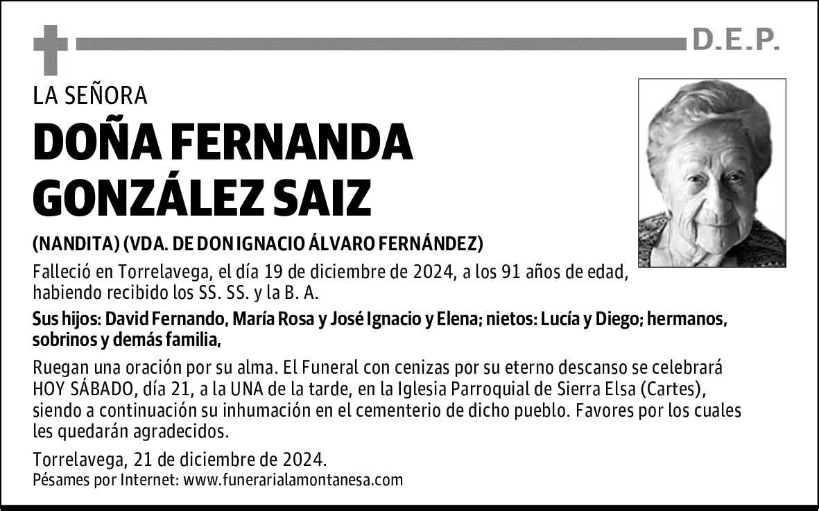 DOÑA FERNANDA GONZÁLEZ SAIZ