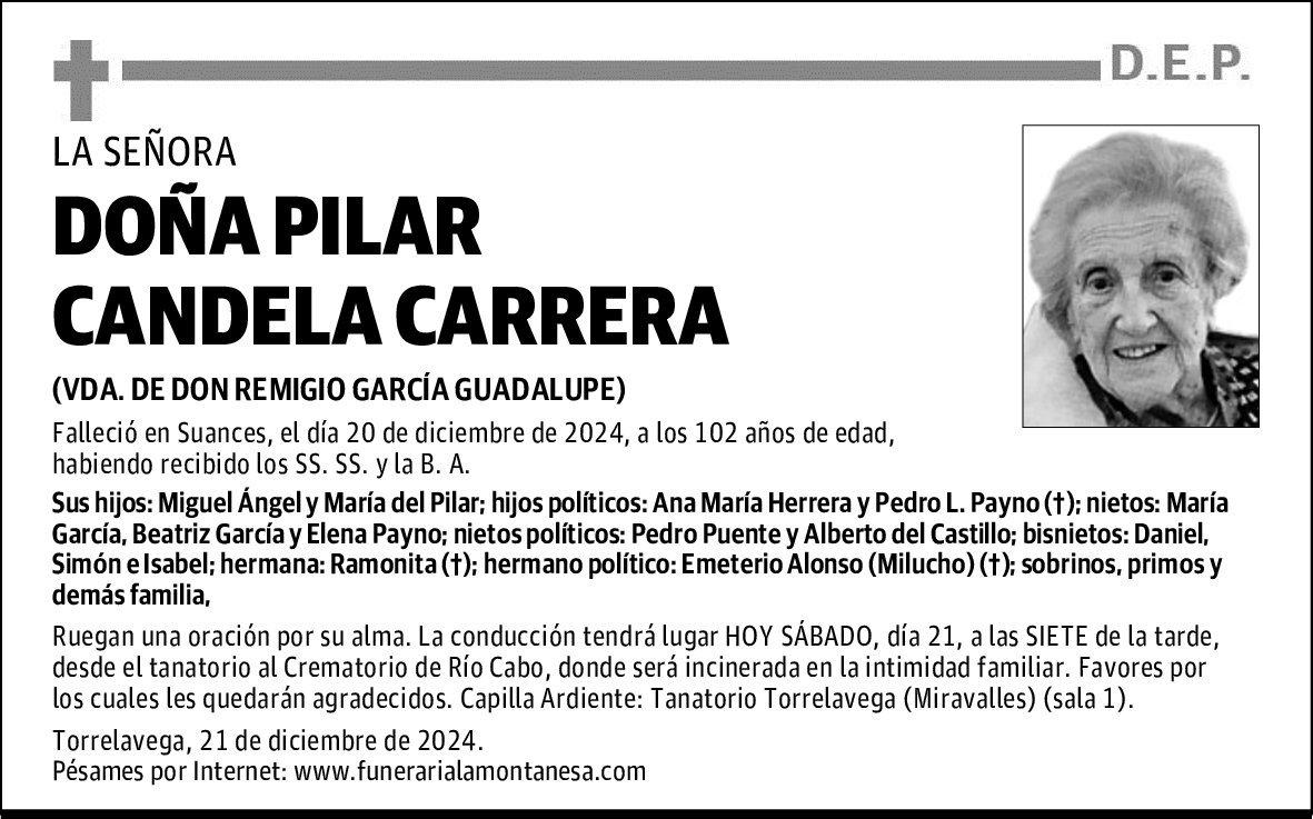 DOÑA PILAR CANDELA CARRERA