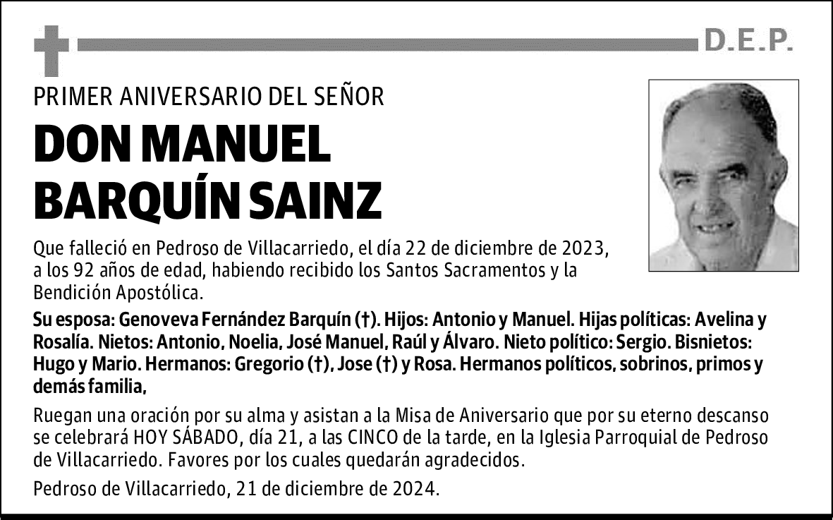 DON MANUEL BARQUÍN SAINZ