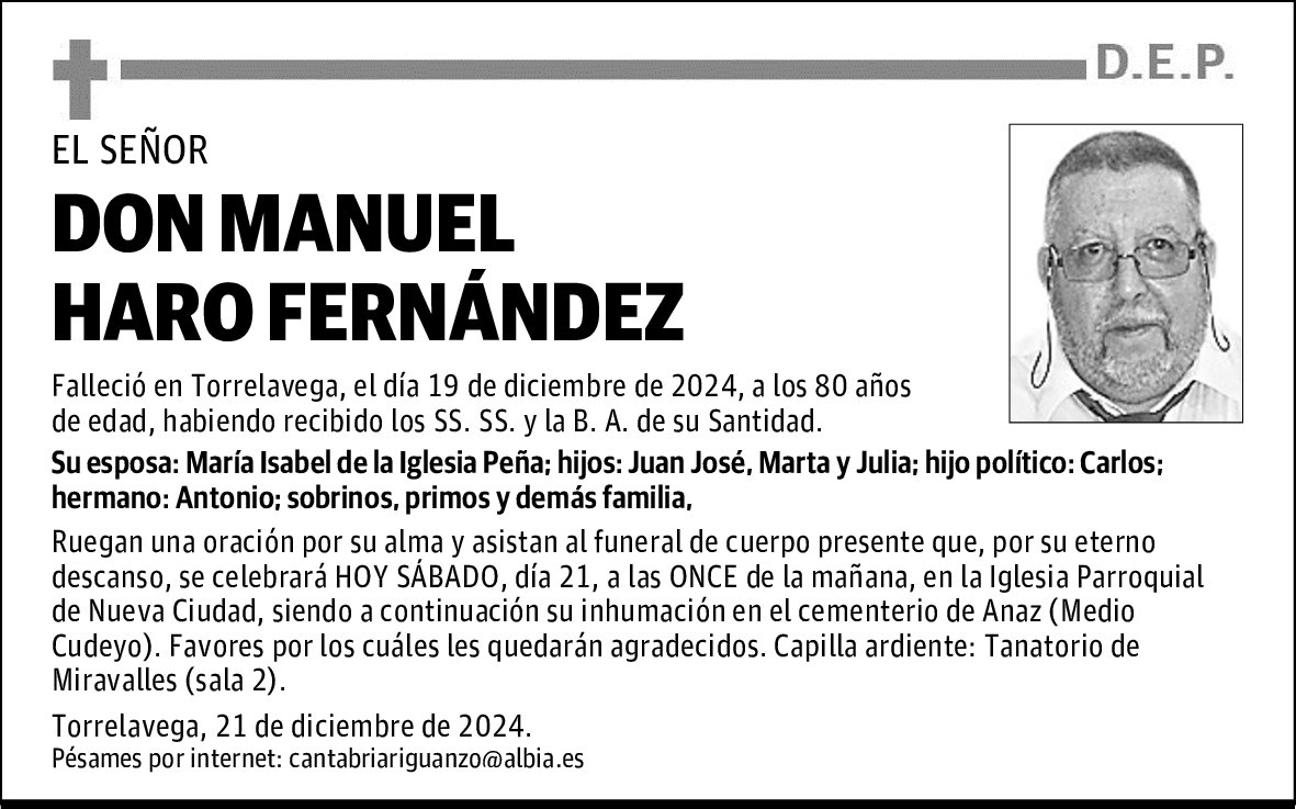 DON MANUEL HARO FERNÁNDEZ