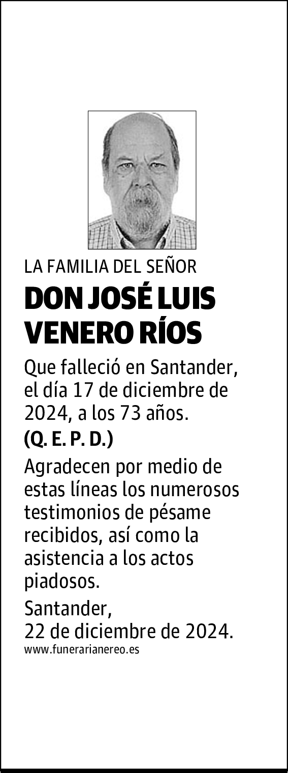 DON JOSÉ LUIS VENERO RÍOS