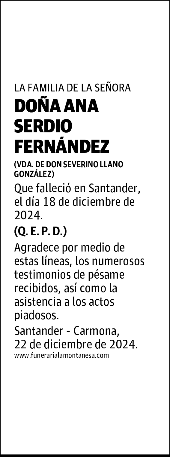 DOÑA ANA SERDIO FERNÁNDEZ