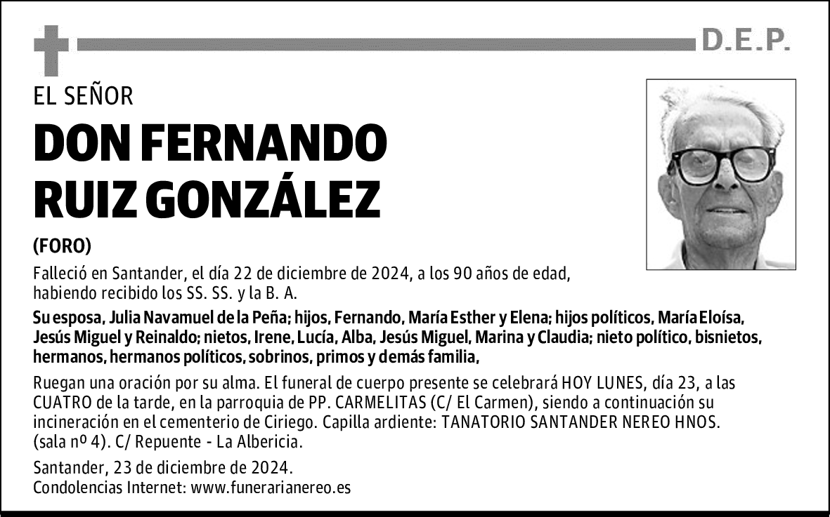 DON FERNANDO RUIZ GONZÁLEZ