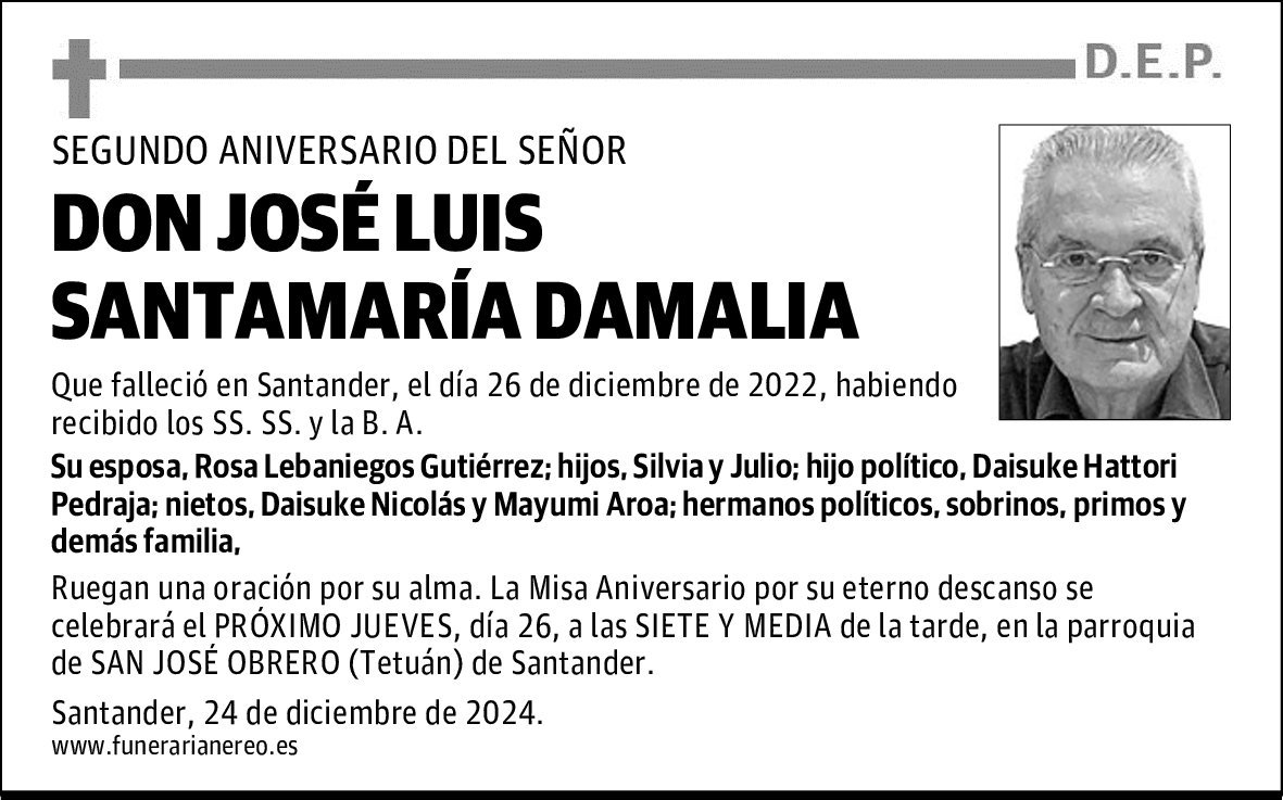 DON JOSÉ LUIS SANTAMARÍA DAMALIA