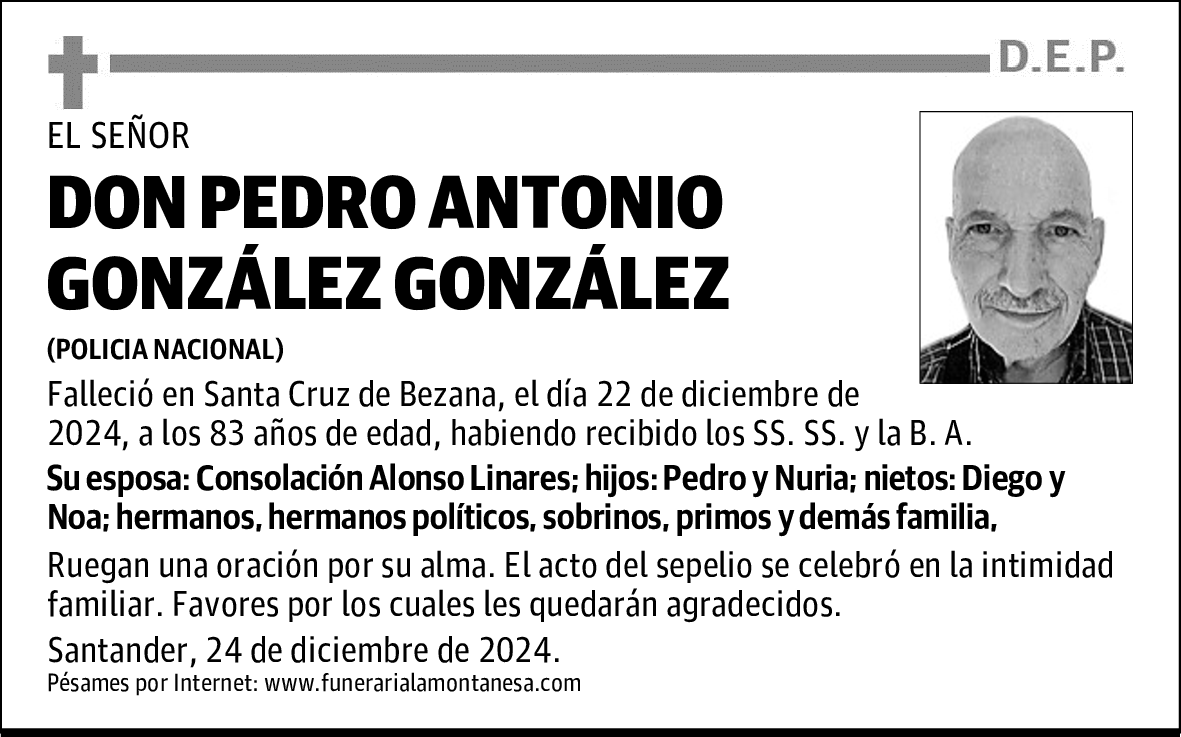 DON PEDRO ANTONIO GONZÁLEZ GONZÁLEZ