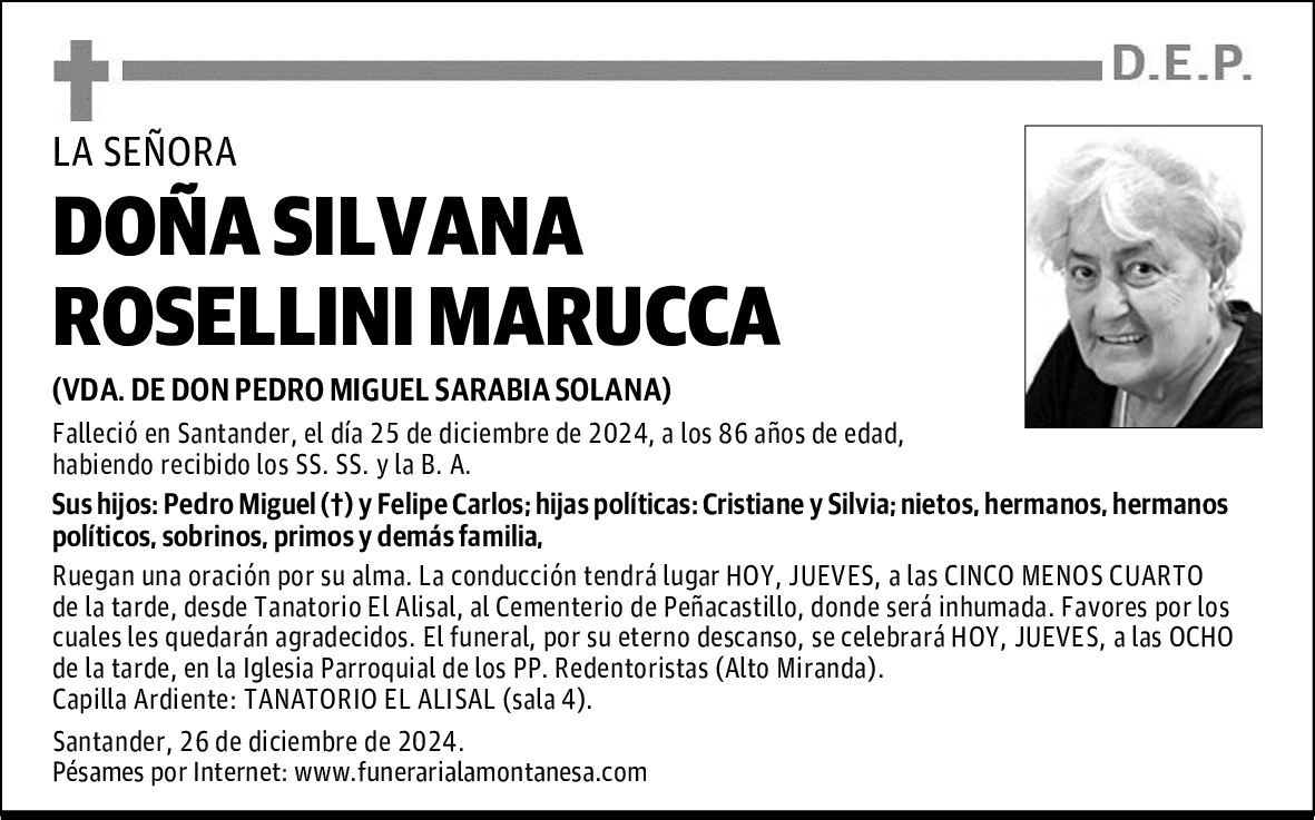 DOÑA SILVANA ROSELLINI MARUCCA