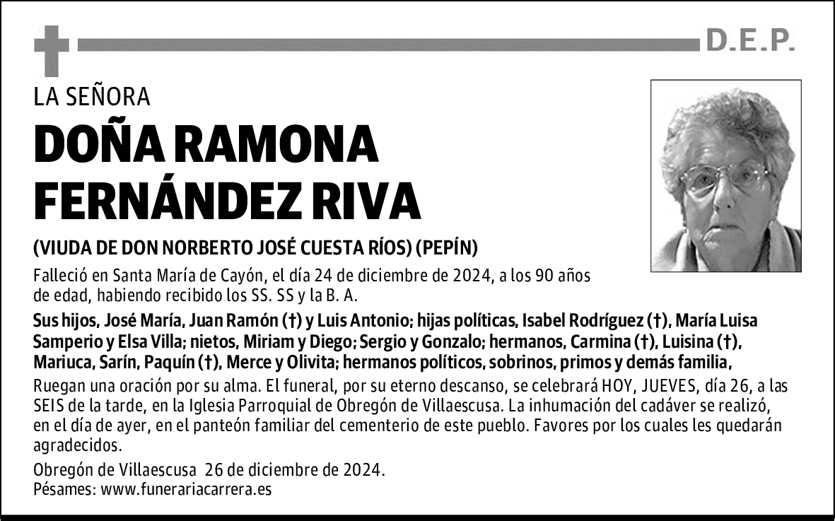 DOÑA RAMONA FERNÁNDEZ RIVA