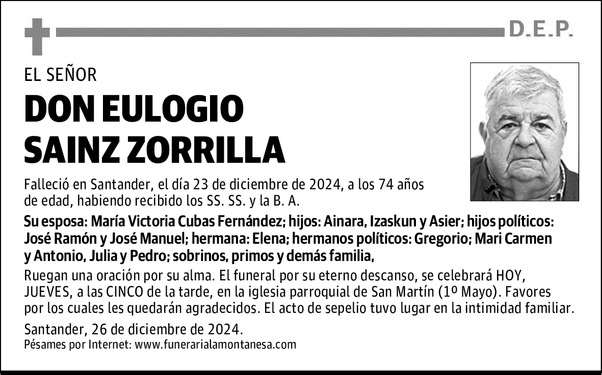 DON EULOGIO SAINZ ZORRILLA