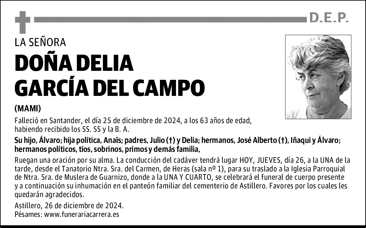 DOÑA DELIA GARCÍA DEL CAMPO