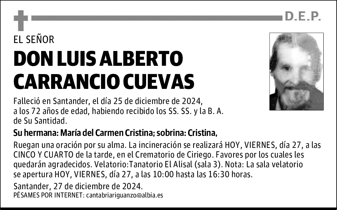 DON LUIS ALBERTO CARRANCIO CUEVAS