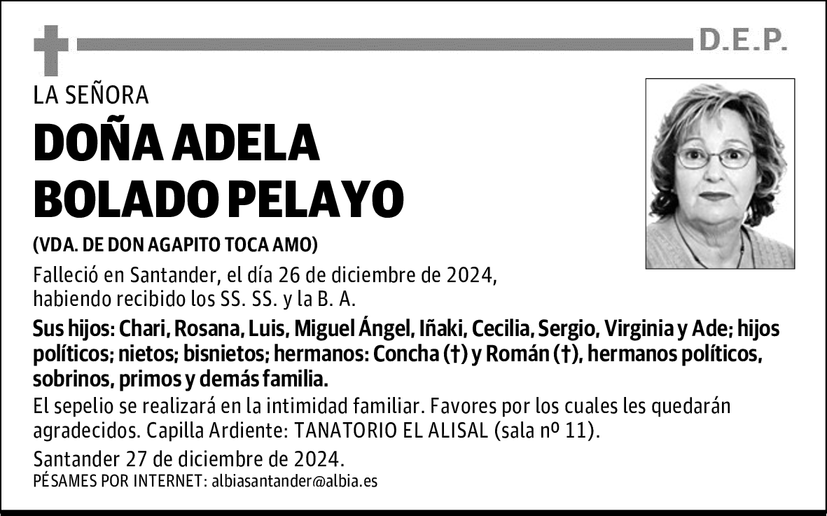 DOÑA ADELA BOLADO PELAYO